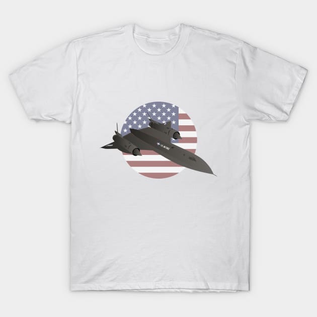 American SR-71 Blackbird Reconnaissance Aircraft T-Shirt by NorseTech